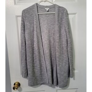 J. Jill Size Women's Gray Cardigan Sweater Open Front Long Line Classic Size XS‎